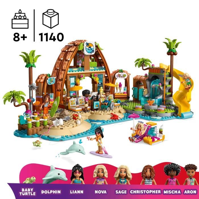 LEGO Friends 42673 Beach Resort Vacation - Building Set for Girls Ages 8