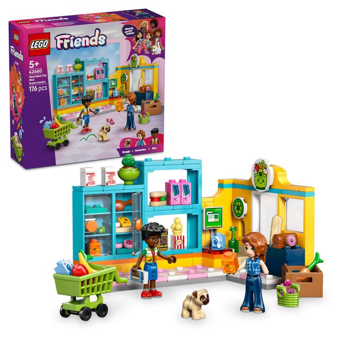 LEGO Friends 42680 Heartlake City Grocery Store - Toy Set for 5-Year-Olds with Dog Figure