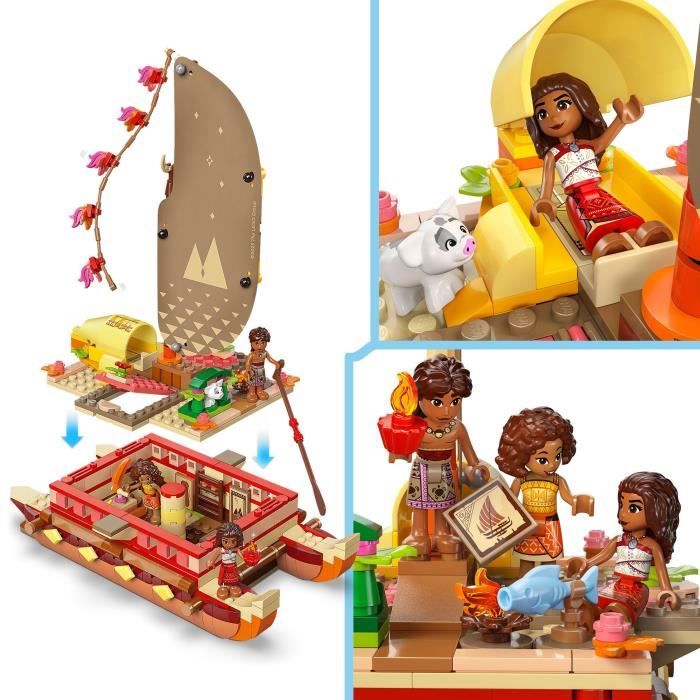 LEGO | Disney 43270 Moana's Adventure Ship - Building Toy and Gift for 6 Year Olds