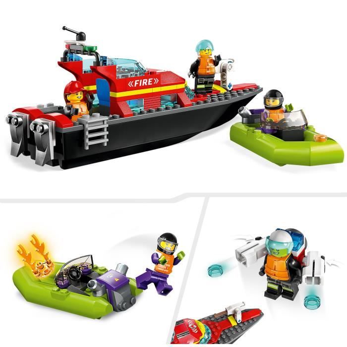 Lego City 60373 The firefighters' rescue boat, floating toy, jetpack and minifigurins