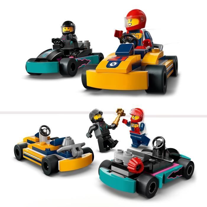 LEGO 60400 City Karts and Racing Drivers, Toy with 2 Karting, with 2 Car Driver Minifigures