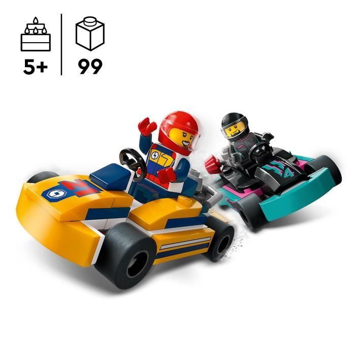 LEGO 60400 City Karts and Racing Drivers, Toy with 2 Karting, with 2 Car Driver Minifigures