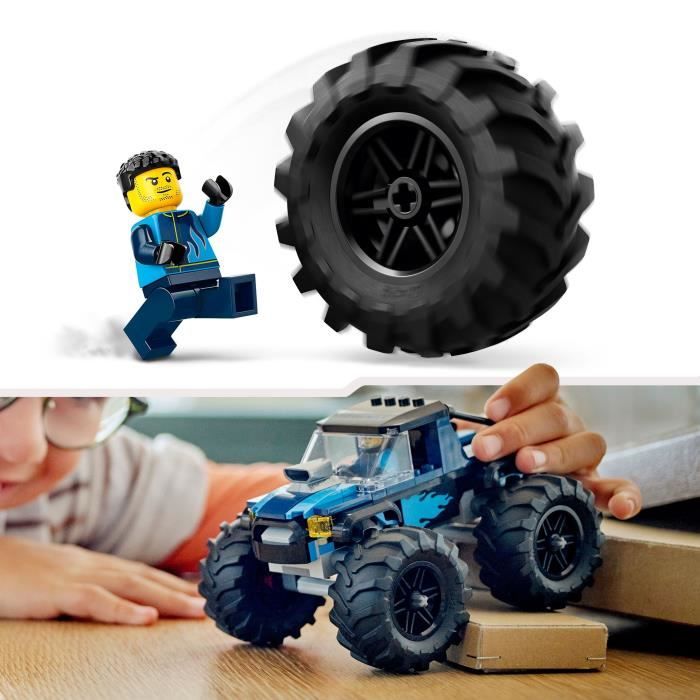 LEGO 60402 City The Blue Monster Truck, Off-Road Truck Toy and Driver Minifigure, Children's Gift