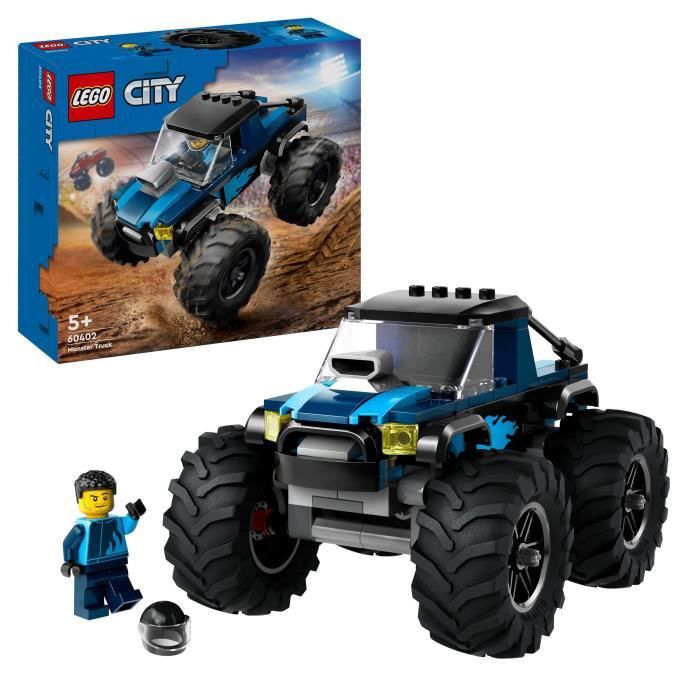 LEGO 60402 City The Blue Monster Truck, Off-Road Truck Toy and Driver Minifigure, Children's Gift
