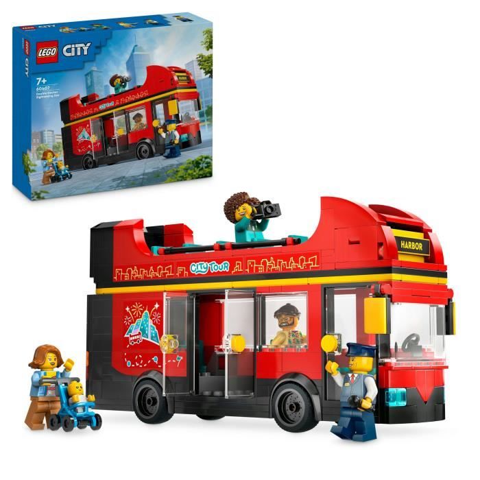 LEGO City 60407 Red Double-Decker Bus, Toy Bus, Vehicle for Kids Ages 7 and Up