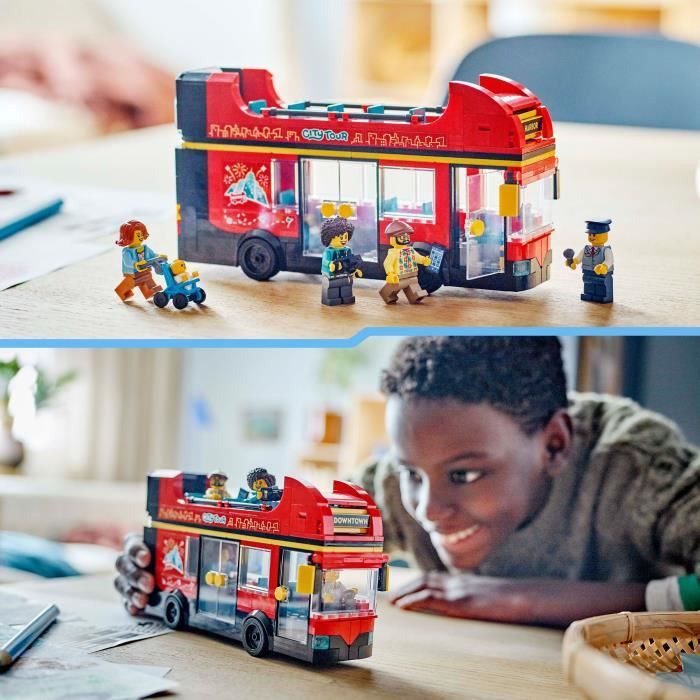 LEGO City 60407 Red Double-Decker Bus, Toy Bus, Vehicle for Kids Ages 7 and Up