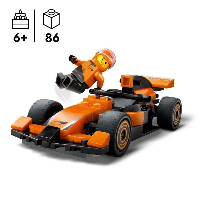 LEGO City 60442 McLaren Racing Car with F1 Driver - Toy for Boys Ages 6 and Up