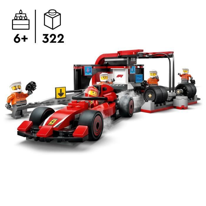 LEGO City 60443 F1 Pit Stop with Ferrari Car - Toy for Boys Ages 6 and Up