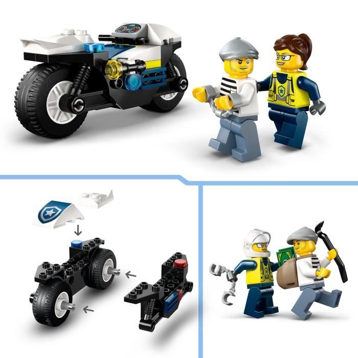 LEGO City 60455 Police Motorcycle Chase - Building Set for Ages 4 and Up