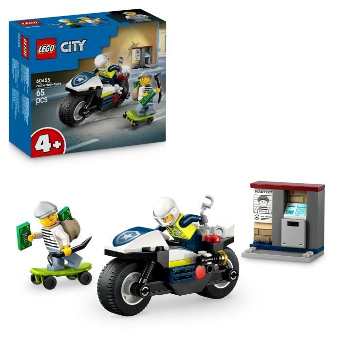 LEGO City 60455 Police Motorcycle Chase - Building Set for Ages 4 and Up