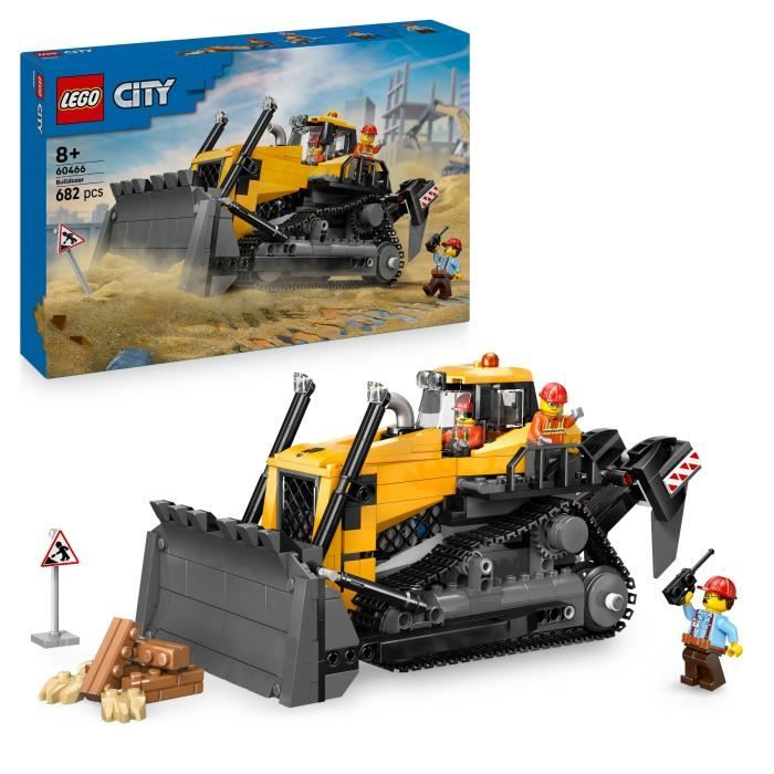 LEGO City 60466 Yellow Bulldozer - Construction Set for Boys or Girls Aged 8 and Up
