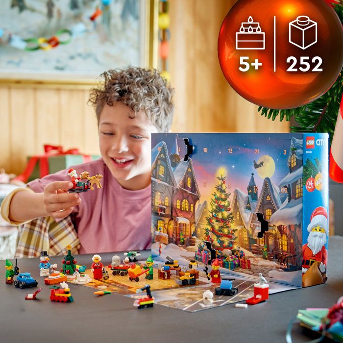 LEGO City 60510 - 2026 Advent Calendar - 24 Surprises + Santa's Workshop Mat - Set for Kids - Ages 5 and up