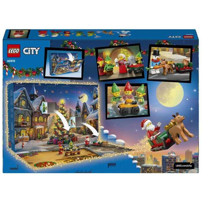 LEGO City 60510 - 2026 Advent Calendar - 24 Surprises + Santa's Workshop Mat - Set for Kids - Ages 5 and up