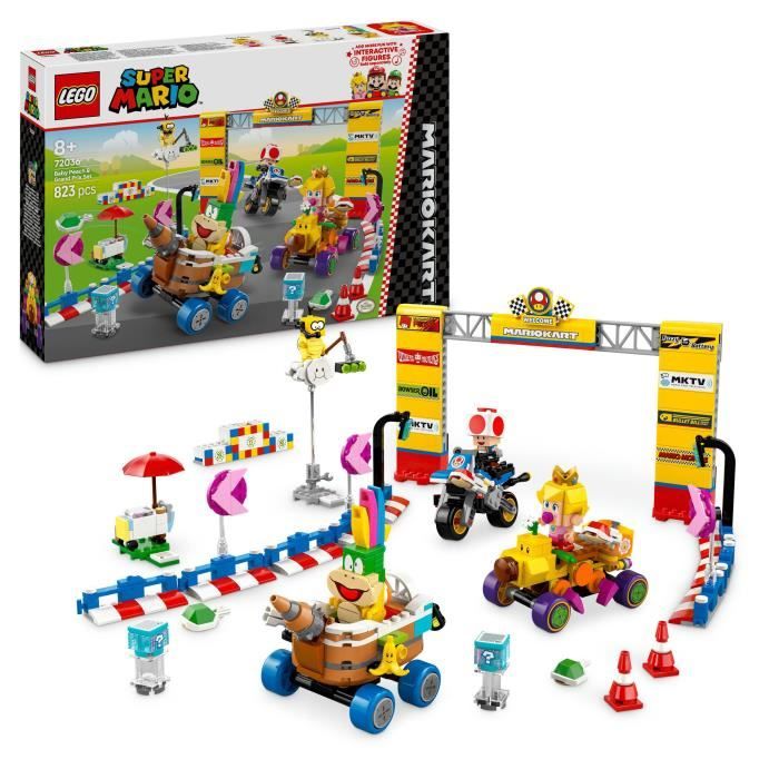 LEGO Super Mario 72036 Mario Kart  Baby Peach & Grand Prix Pack  Motorcycle Toy