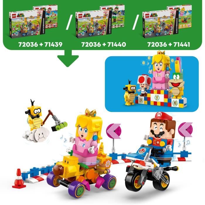 LEGO Super Mario 72036 Mario Kart  Baby Peach & Grand Prix Pack  Motorcycle Toy