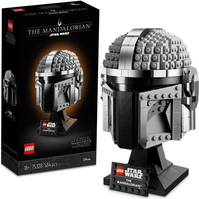 LEGO 75328 Star Wars The Mandalorian Helmet Collectible Model Kit to Build, Decoration and Gift for Adults
