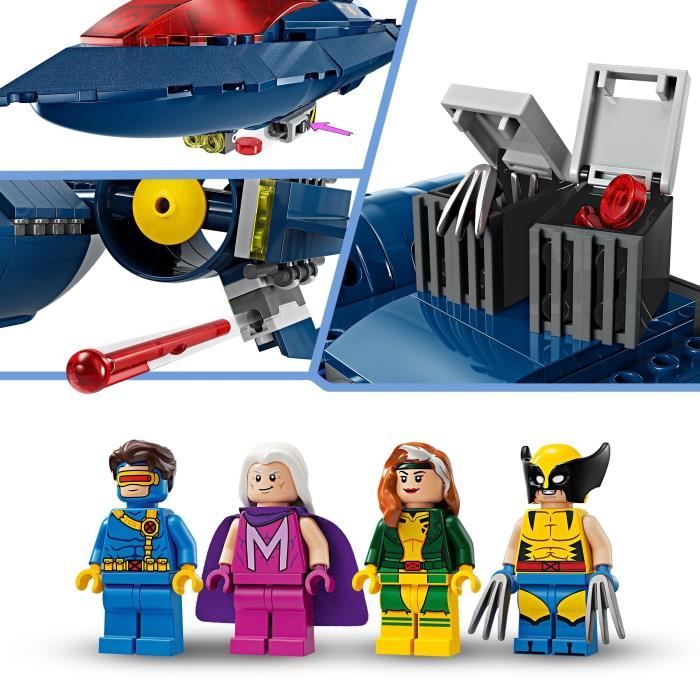 LEGO 76281 Marvel The X-Men's X-Jet, Plane Toy, Fighter with Superhero Minifigures: Wolverine