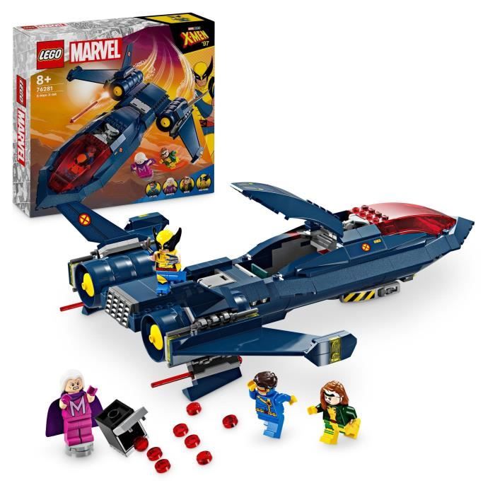 LEGO 76281 Marvel The X-Men's X-Jet, Plane Toy, Fighter with Superhero Minifigures: Wolverine