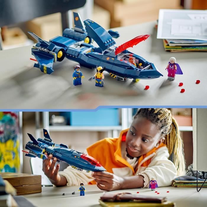LEGO 76281 Marvel The X-Men's X-Jet, Plane Toy, Fighter with Superhero Minifigures: Wolverine