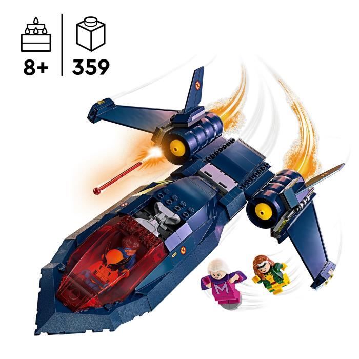 LEGO 76281 Marvel The X-Men's X-Jet, Plane Toy, Fighter with Superhero Minifigures: Wolverine