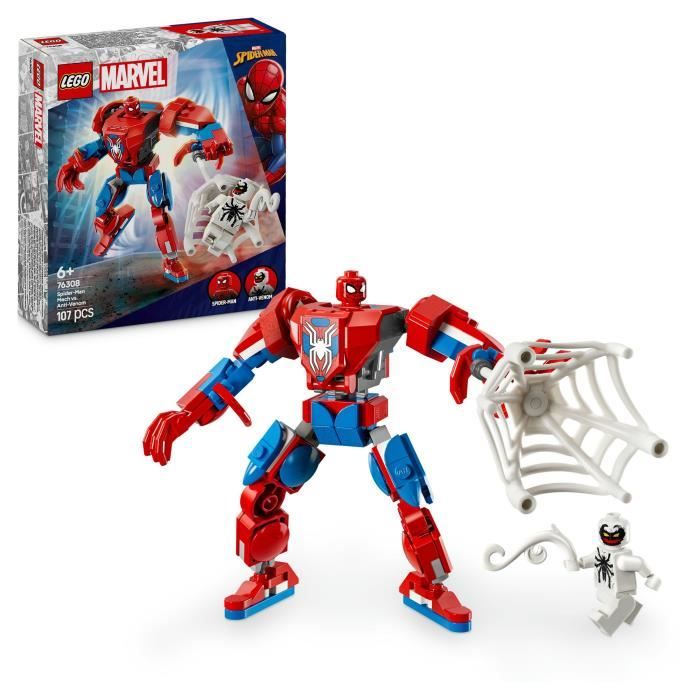 LEGO Marvel 76308 Spider-Man Mech vs. Anti-Venom - Superhero Playset for Ages 6 and Up