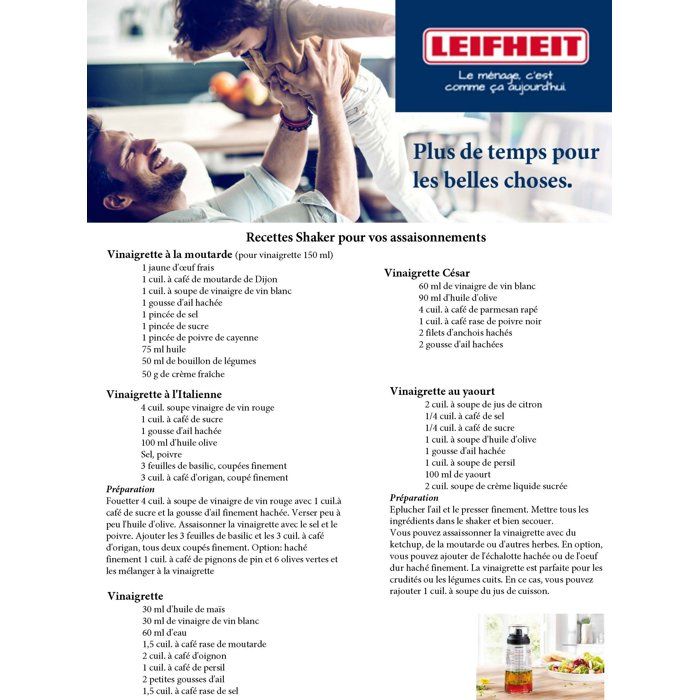 LEIFHEIT Seasoning Shaker 3195 Leifheit graduated dressing shaker 300 ml with drip-free spout ideal for s