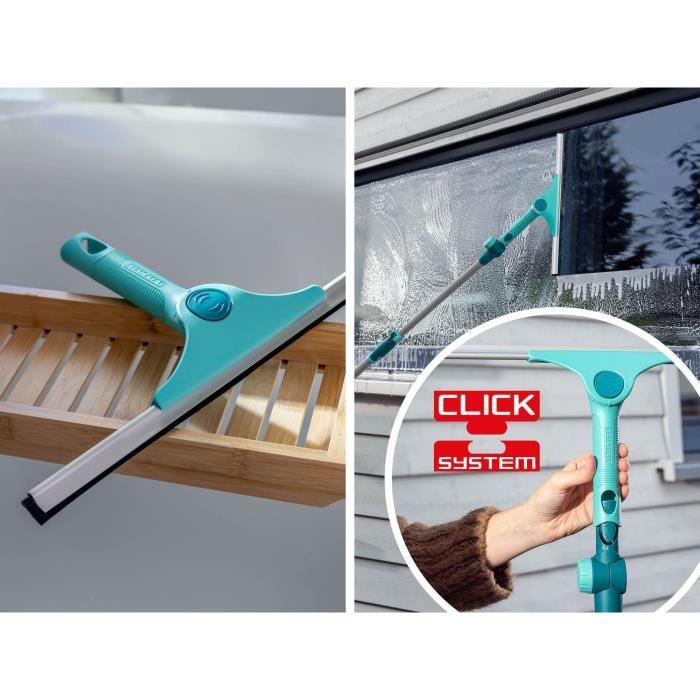 Telescopic handle 130 to 400 cm Leifheit 41523, extendable handle compatible with Leifheit Click-System cleaning devices