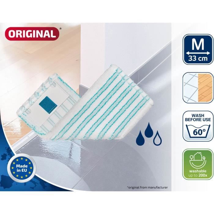 LEIFHEIT Clean Twist M Ergo micro duo 52123 Spare microfiber cover for flat mop, cleans gently and absorbs