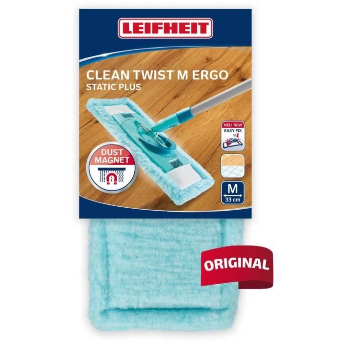 LEIFHEIT Clean Twist M Ergo Static plus 52124 Spare cover for flat mop, cover for dry cleaning, dust removal
