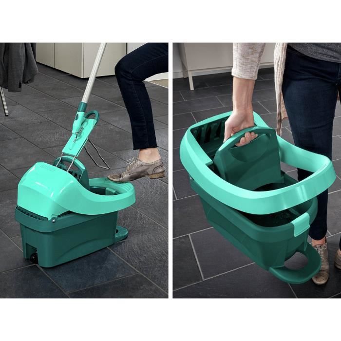 LEIFHEIT Bucket Essore-cover with wheels Profi - With carrying handle Spin by simply pressing the foot