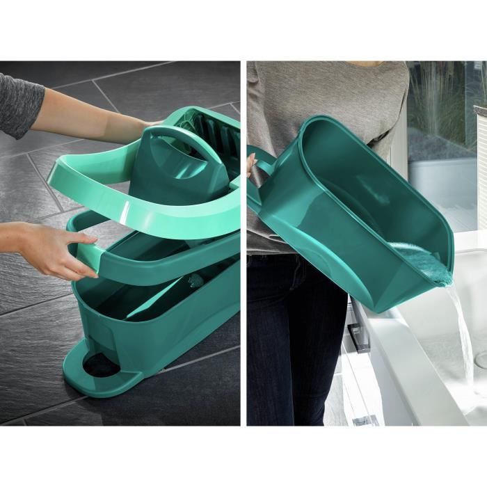 LEIFHEIT Bucket Essore-cover with wheels Profi - With carrying handle Spin by simply pressing the foot