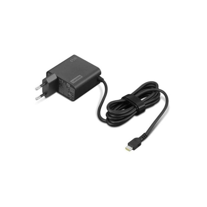 Lenovo 65W USB-C Charger - Compact AC Adapter - Fast Charging for Laptops - 100-240V