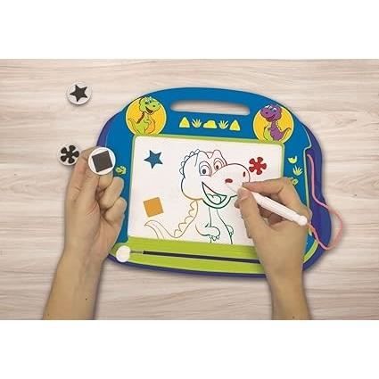 Magnetic Slate for Kids - LEXIBOOK - Dinosaur - Multicolored - Erasable - With Magnetic Stamps