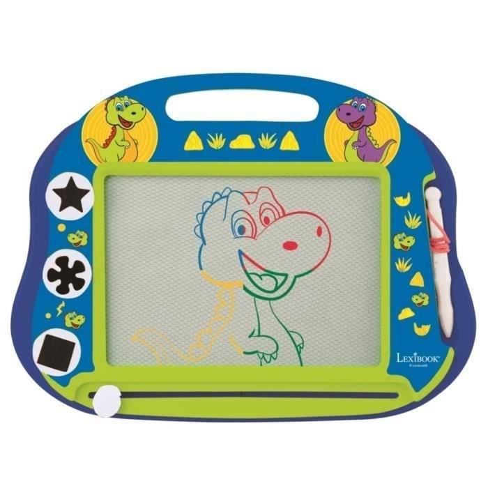Magnetic Slate for Kids - LEXIBOOK - Dinosaur - Multicolored - Erasable - With Magnetic Stamps