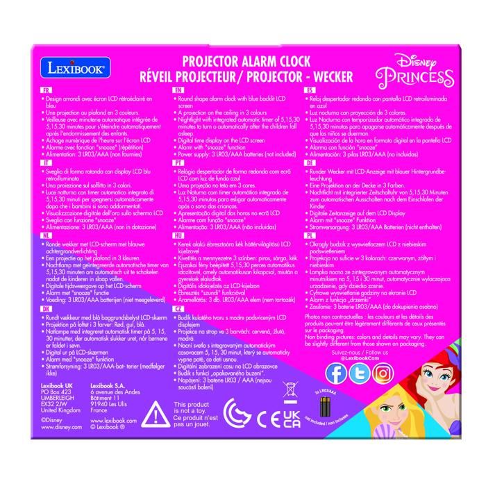 Disney Princess Projector Alarm Clock