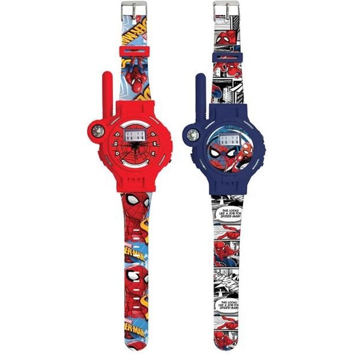 2 in 1 Walkie-Talkie SpiderMan 200m Watch - LEXIBOOK - Red - For Children from 3 years old - Spiderman License