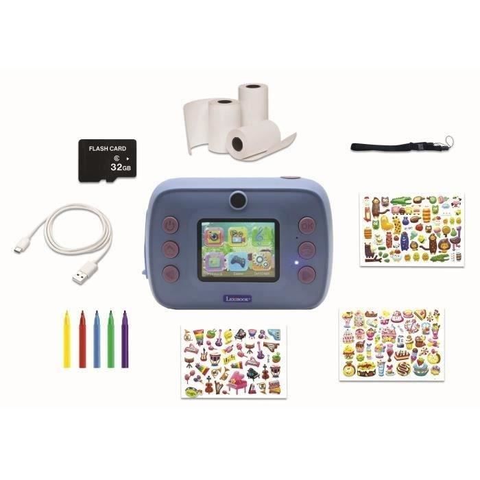 LEXIBOOK- Starcam photo + video Stitch instant camera - Two 1.3 MP sensors - 2-inch LCD screen flash included - Blue