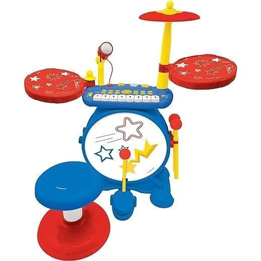 Lexibook - Electronic drum set for children - Luminous - Complete with keyboard, cymbals and stool - From 3 years old