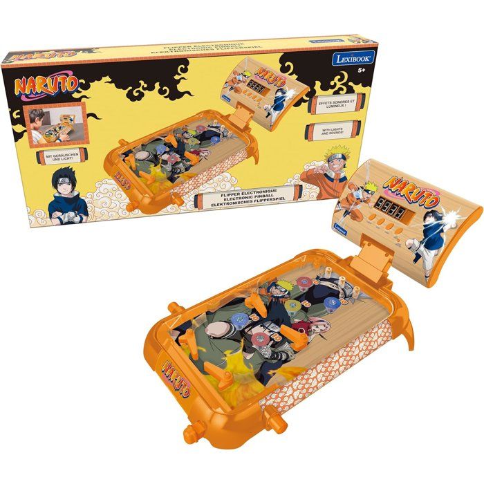 Naruto electronic table pinball machine with sounds, lights and on-screen score display