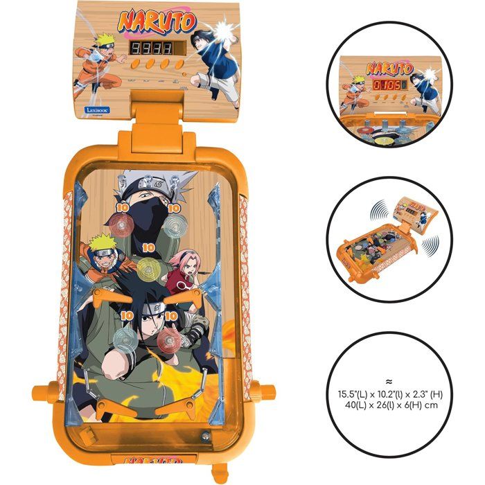 Naruto electronic table pinball machine with sounds, lights and on-screen score display