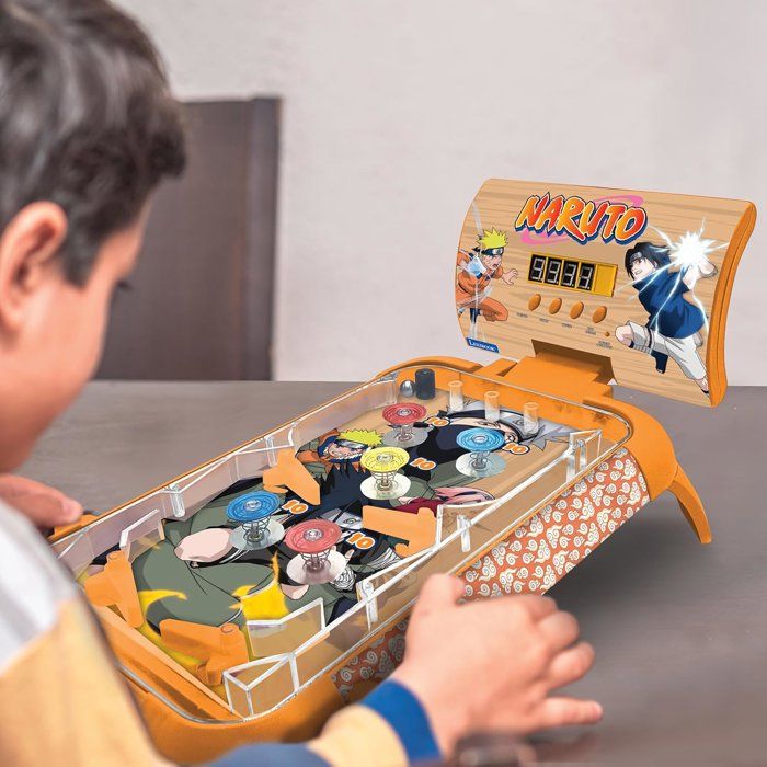 Naruto electronic table pinball machine with sounds, lights and on-screen score display