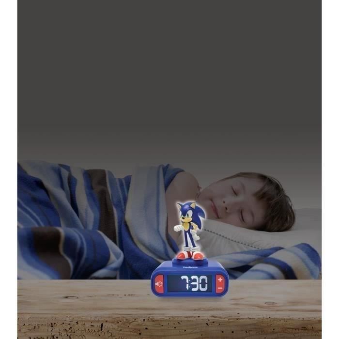Digital alarm clock with Sonic night light and sound effects