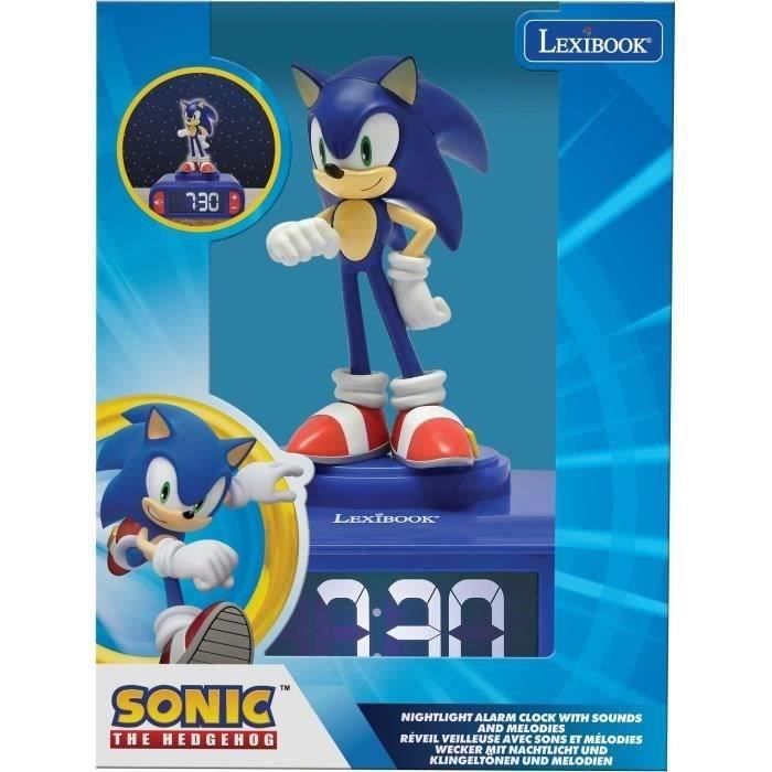 Digital alarm clock with Sonic night light and sound effects