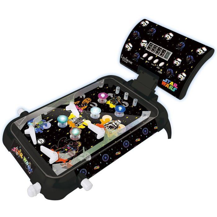 LEXIBOOK - Star Wars Electronic Pinball Machine - Sounds, lights, and on-screen score display—play alone or challenge your friends