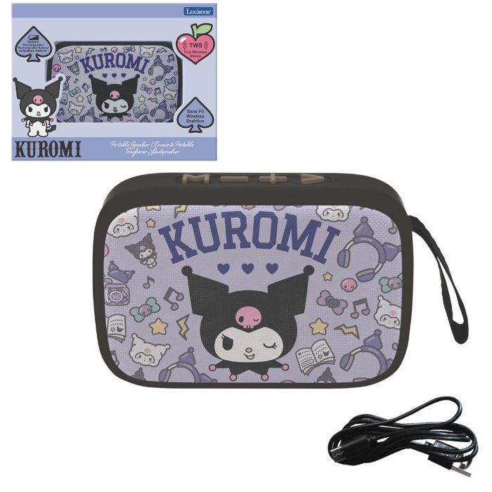 Kuromi Portable Bluetooth Speaker - Lexibook  - Wireless - USB-C - SD/TF Card - Rechargeable Battery