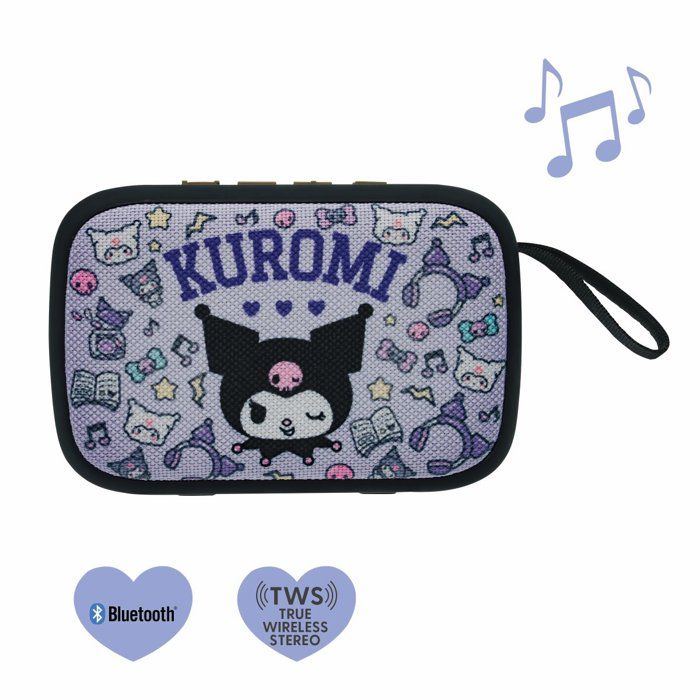 Kuromi Portable Bluetooth Speaker - Lexibook  - Wireless - USB-C - SD/TF Card - Rechargeable Battery