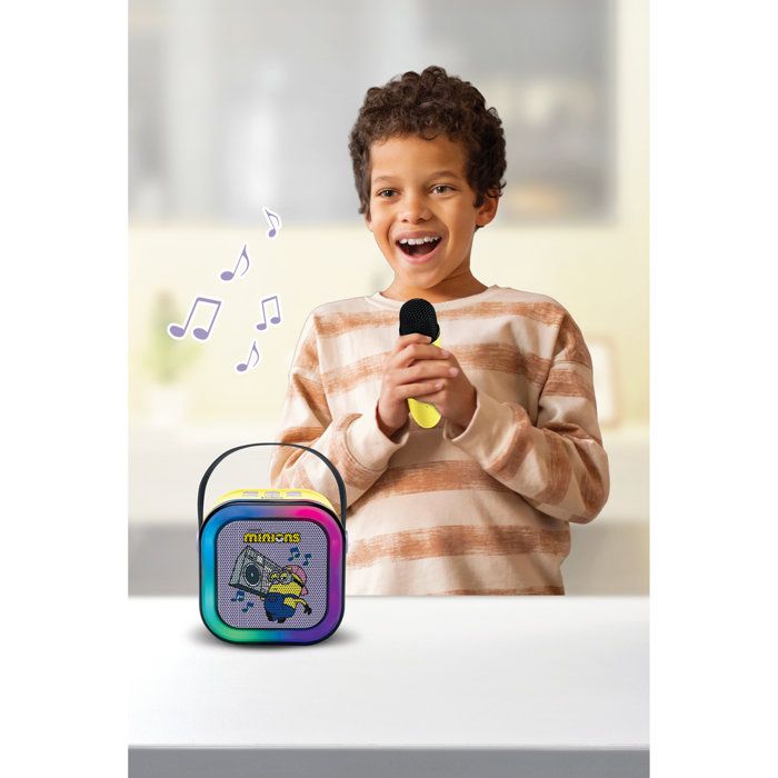 LEXIBOOK - Stitch Portable Karaoke Speaker with a Wireless Microphone
