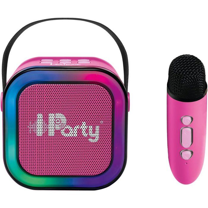 LEXIBOOK - Pink Portable Karaoke Speaker with 2 Wireless Microphones