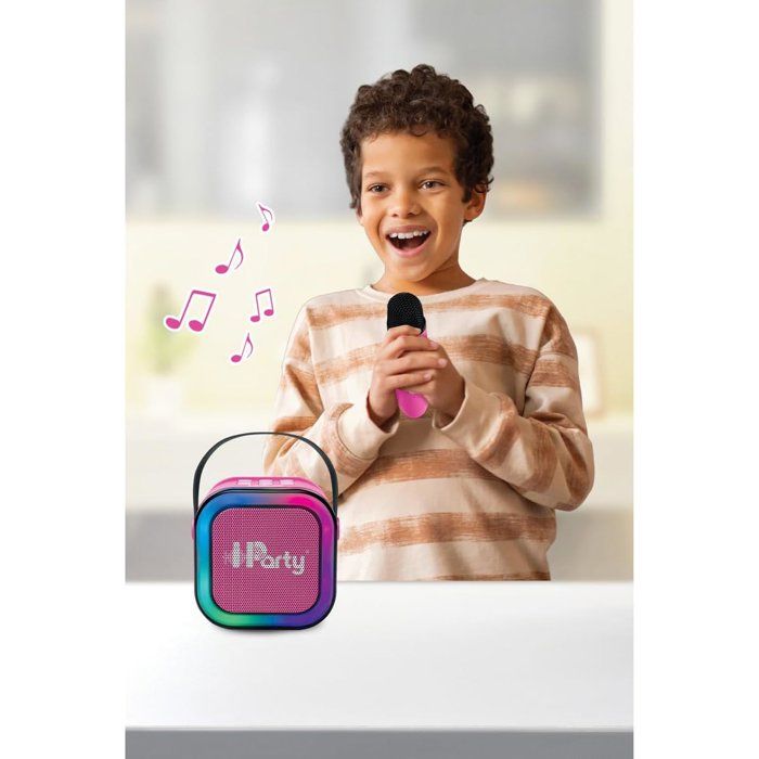 LEXIBOOK - Pink Portable Karaoke Speaker with 2 Wireless Microphones