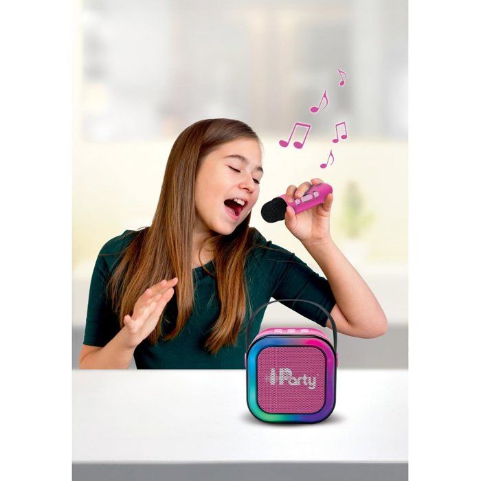 LEXIBOOK - Pink Portable Karaoke Speaker with 2 Wireless Microphones
